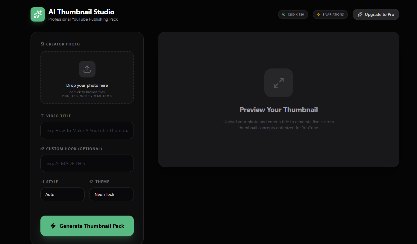 AI Thumbnail Studio